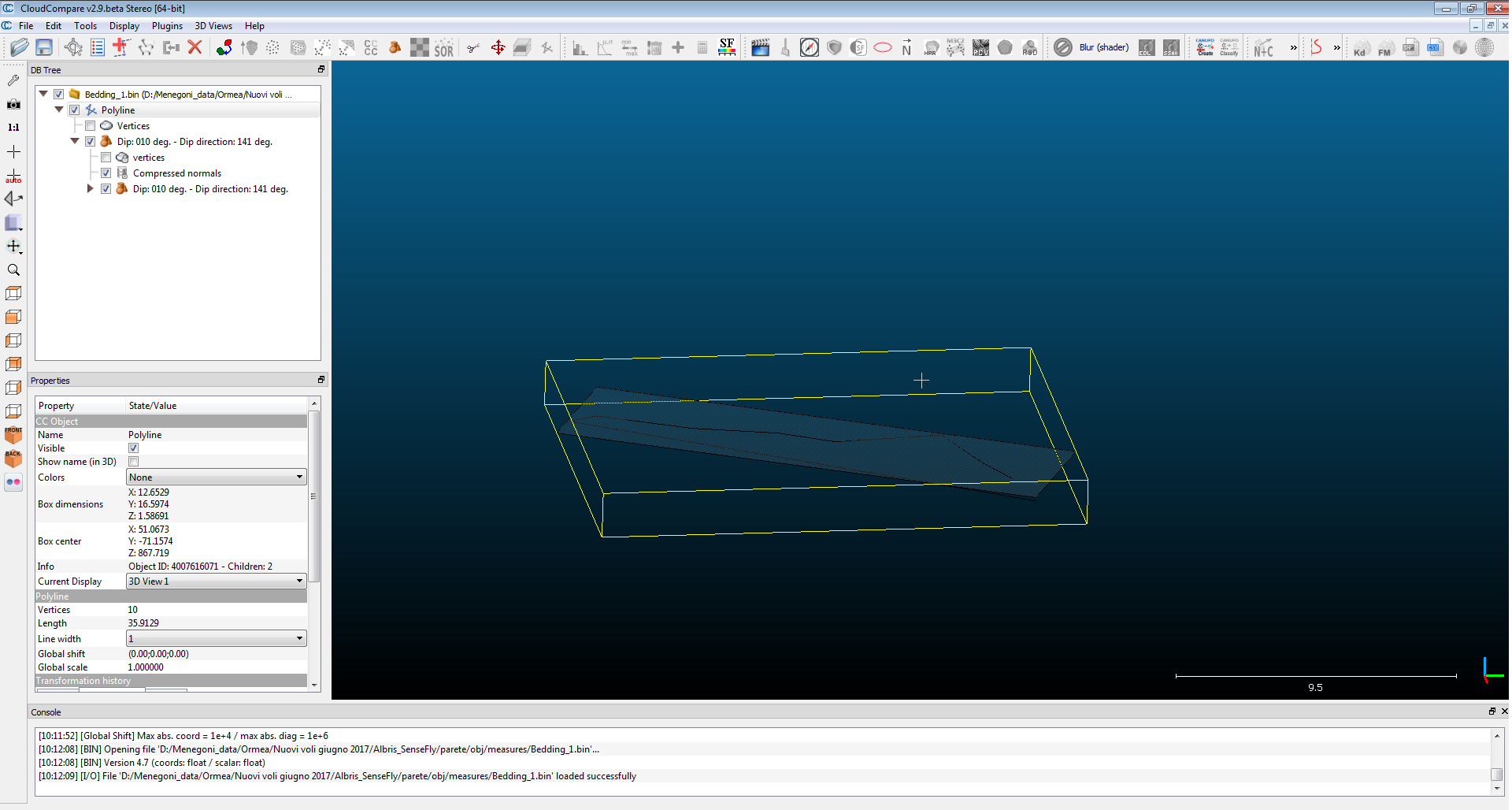 fig.3 bounding box of the entity (polyline)